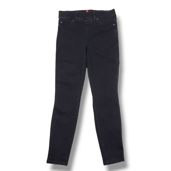 Spanx Ankle Skinny Jeans Womens Small Black Mid Rise Pull On 20278q - Picture 1 of 8